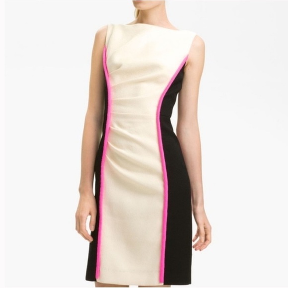 Milly New York Color Block Wool Sheath Dress